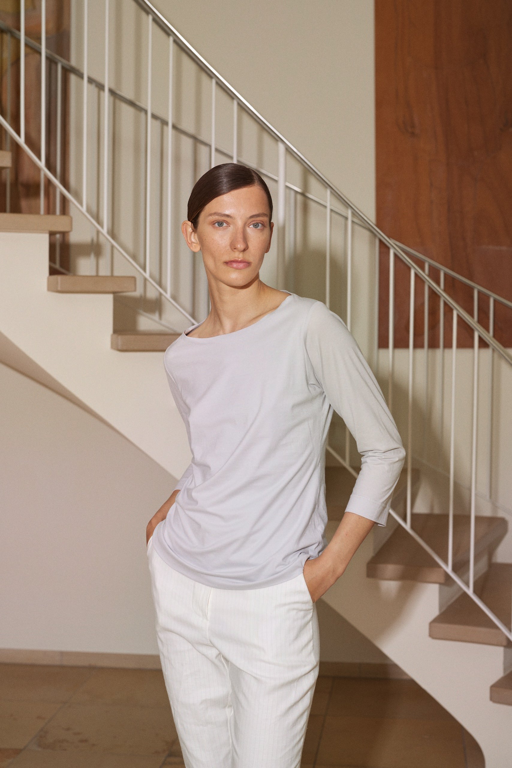 Jersey Top Claire in Silber