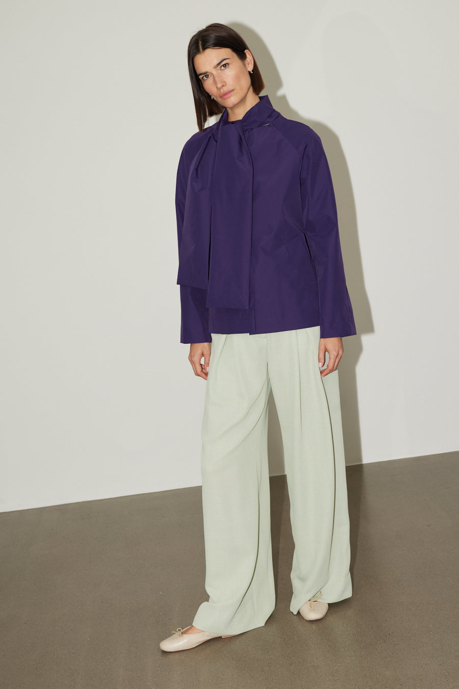 Jacke Stella mit Schal in Viola