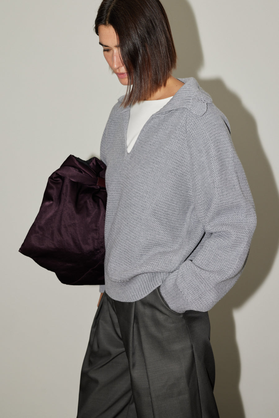 Hose Estelle in Metall gestreift