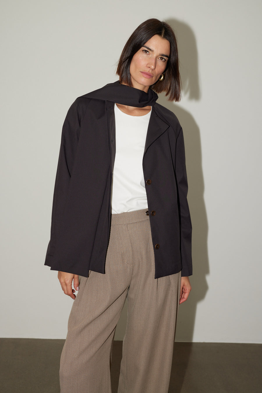 Jacke Stella mit Schal in Marron