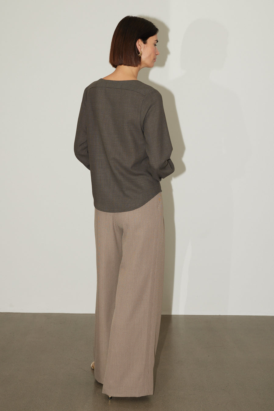 Bluse Masa in Schwarz Braun gemustert