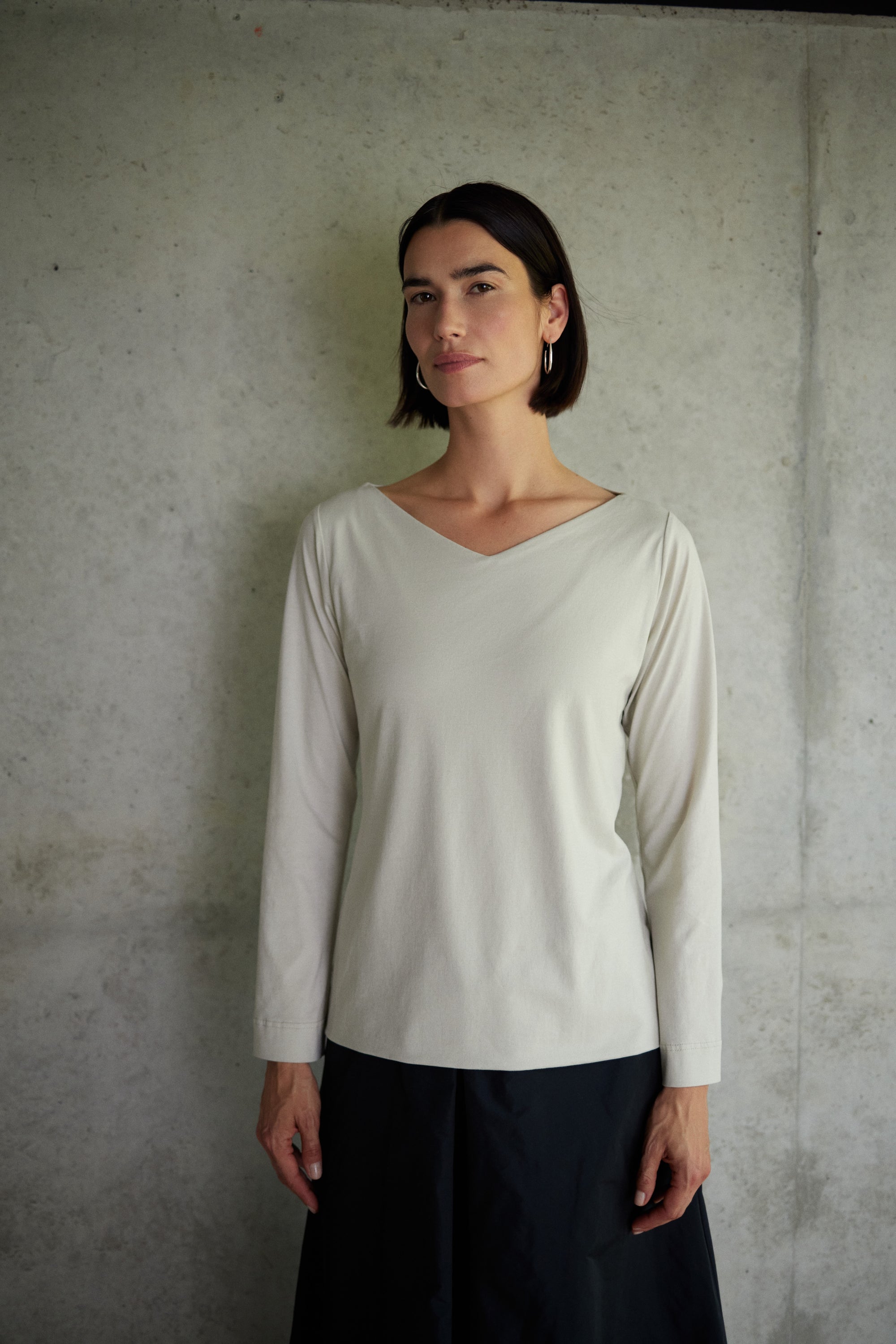 Jersey Top Clara in Kreide