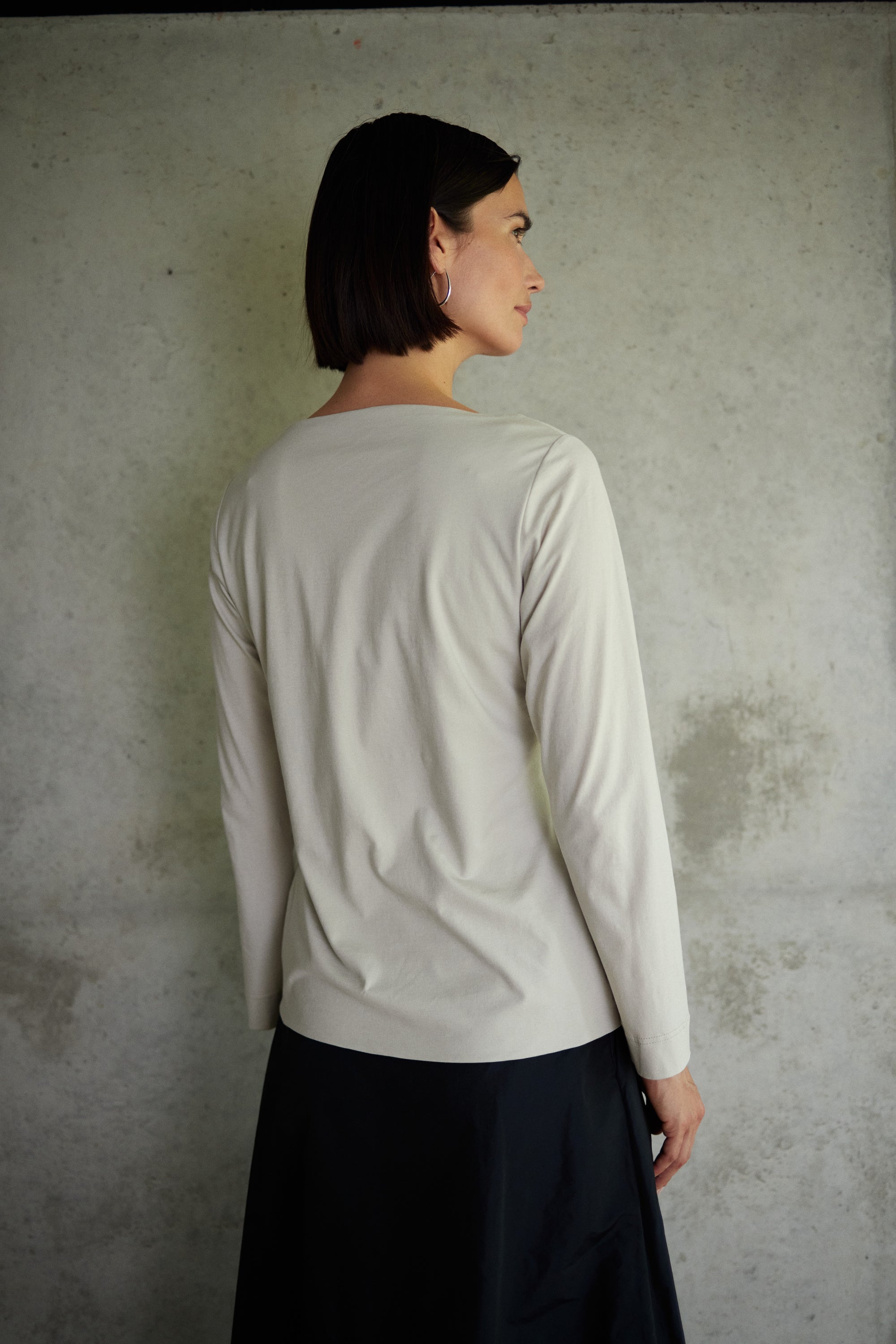 Jersey Top Clara in Kreide