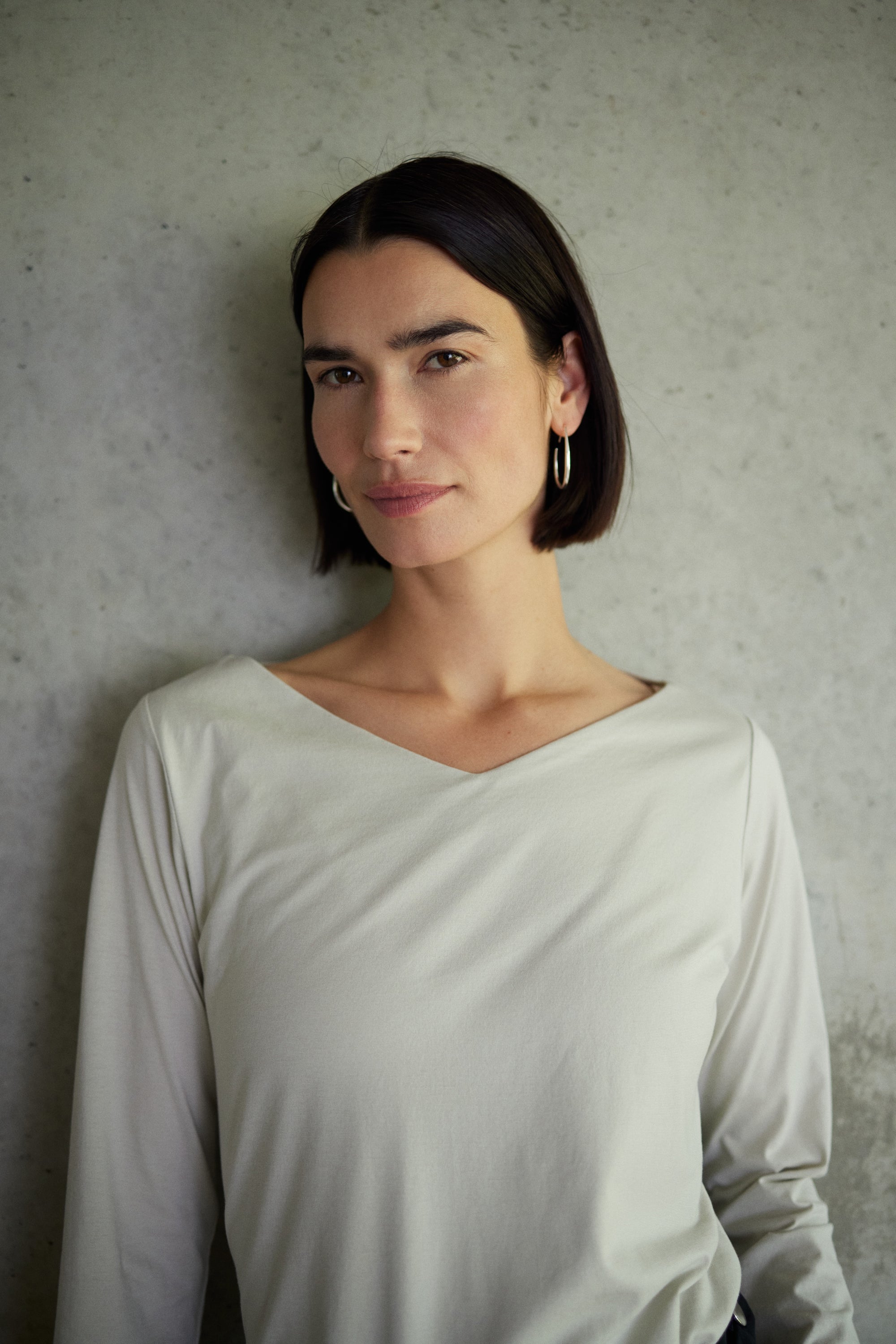 Jersey Top Clara in Kreide