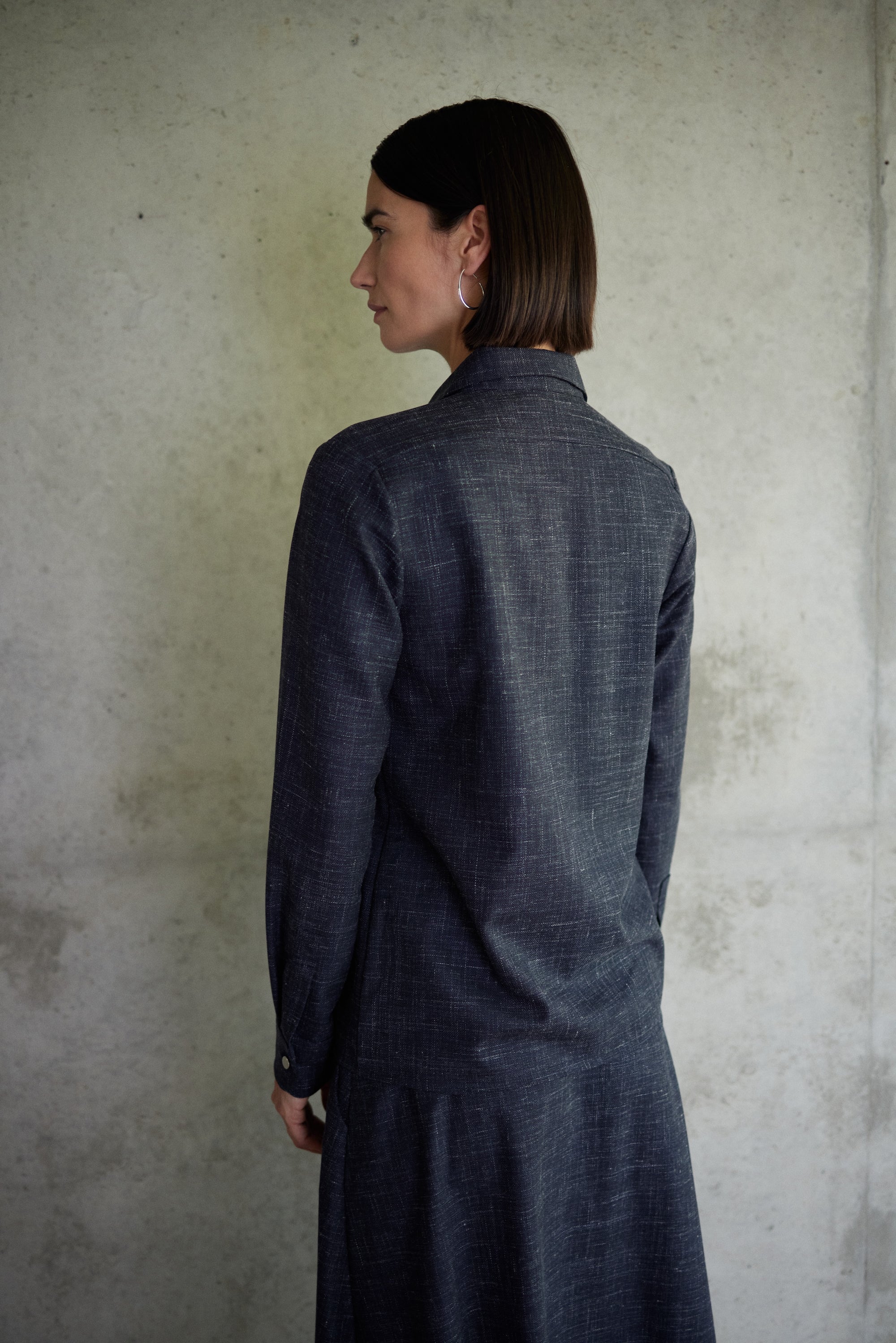 Bluse Szélie in Dunkelblau Meliert