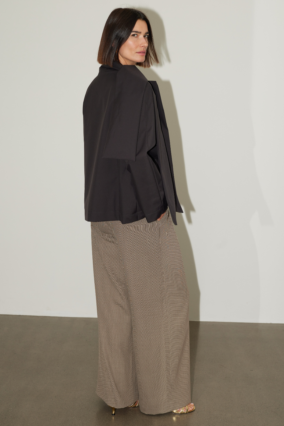 Stella jacket with scarf in marron