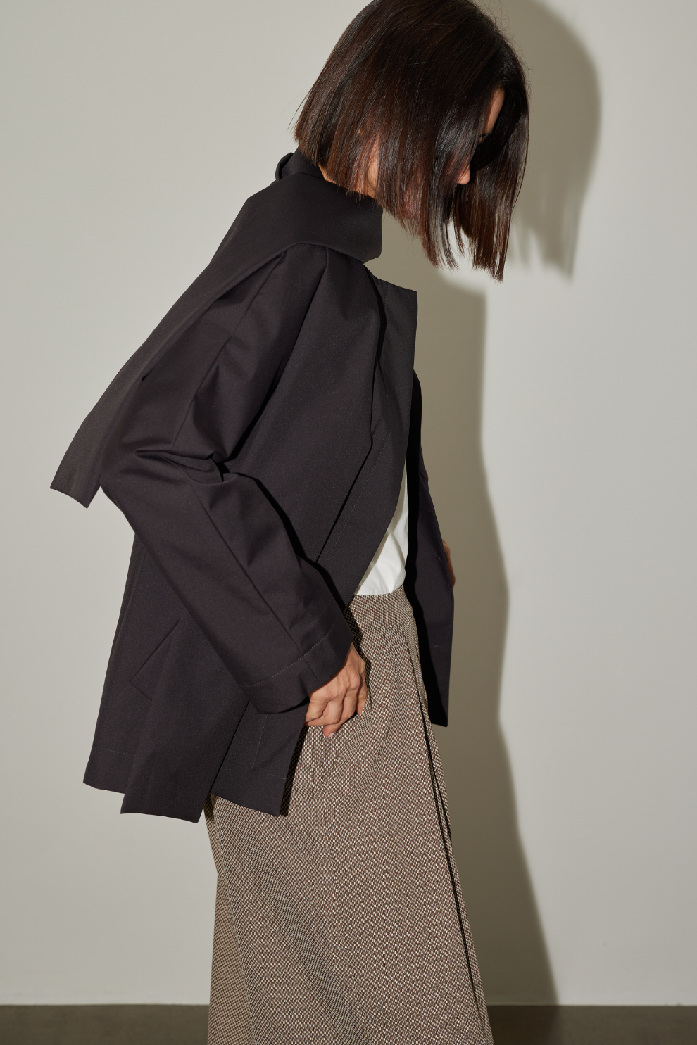 Stella jacket with scarf in marron