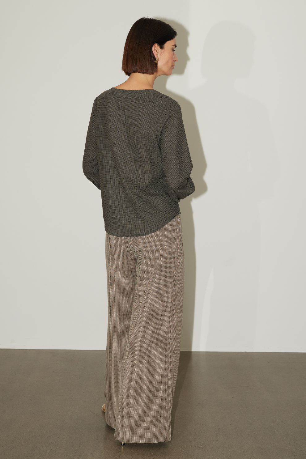 Bluse Masa in Schwarz Braun gemustert