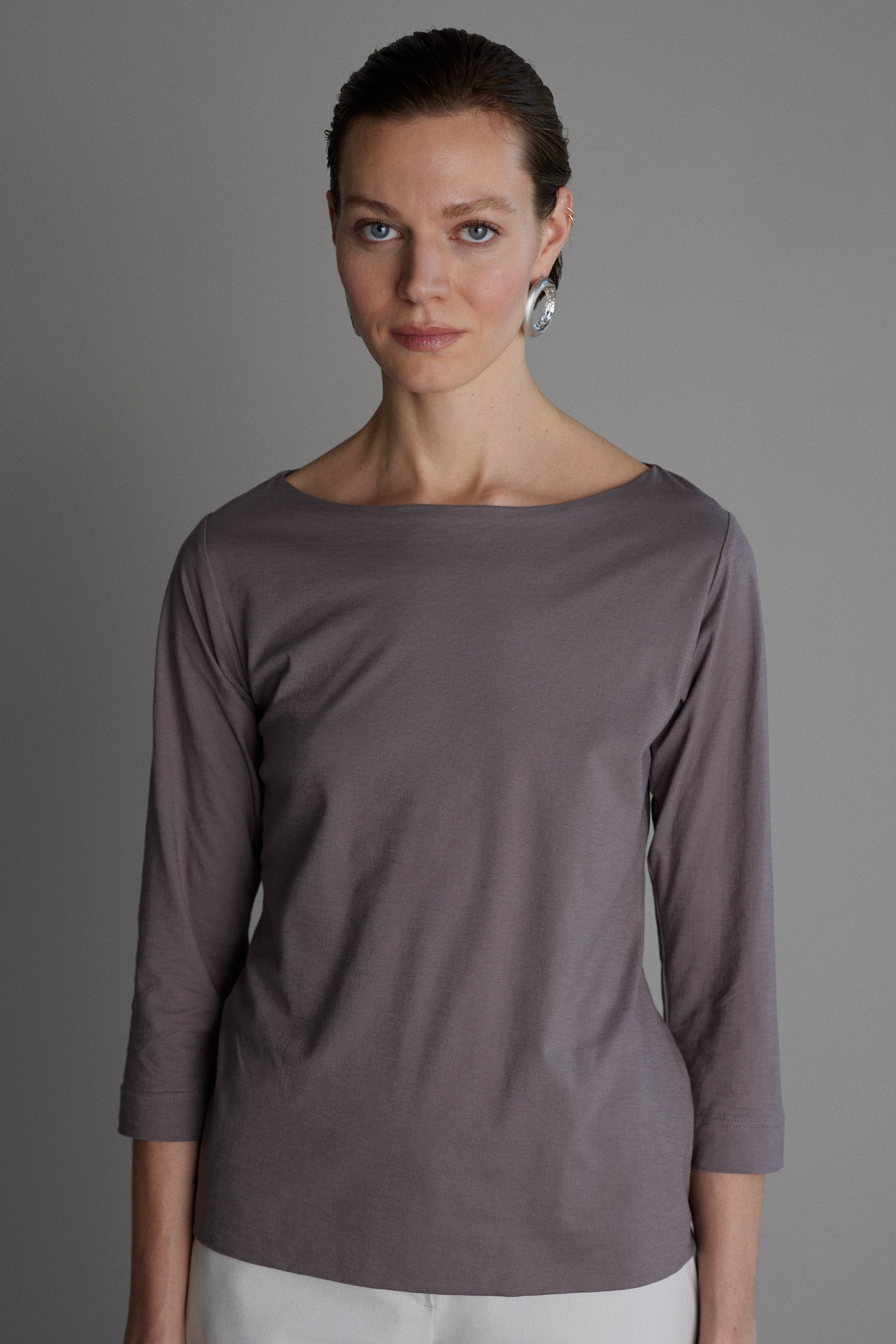 Jersey Top Claire in Taupe