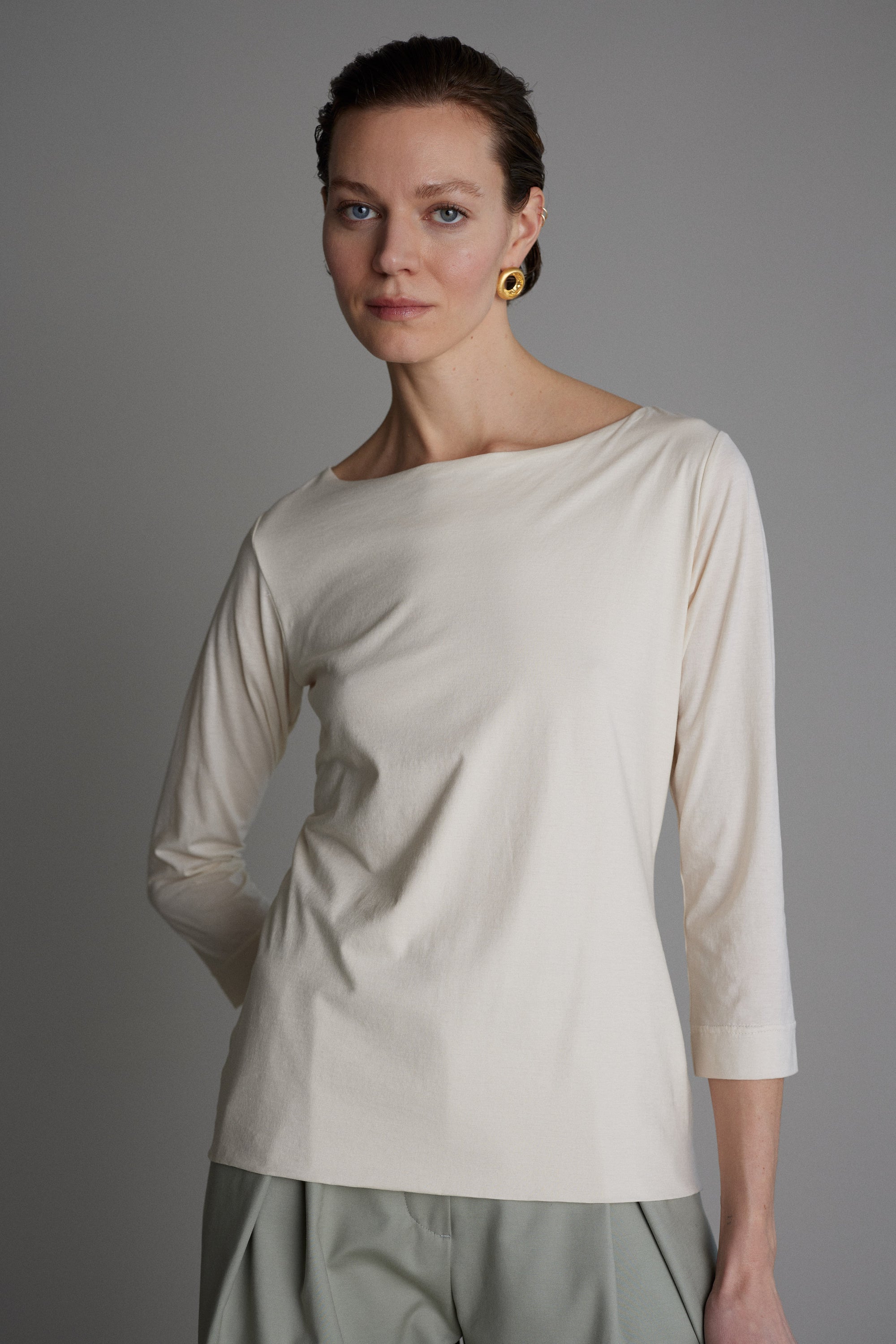 Jersey Top Claire in Ecru