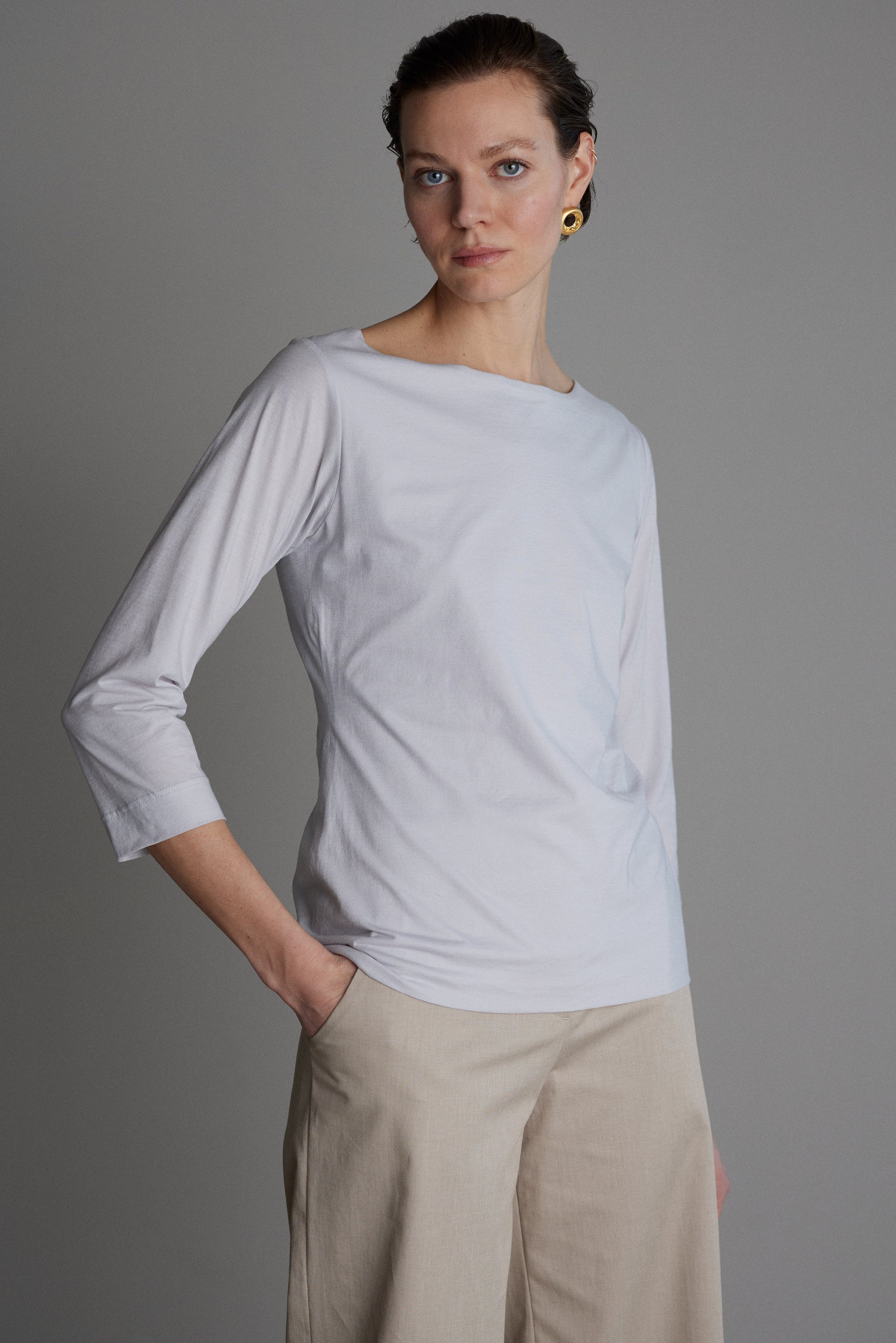 Jersey Top Claire in Hellgrau