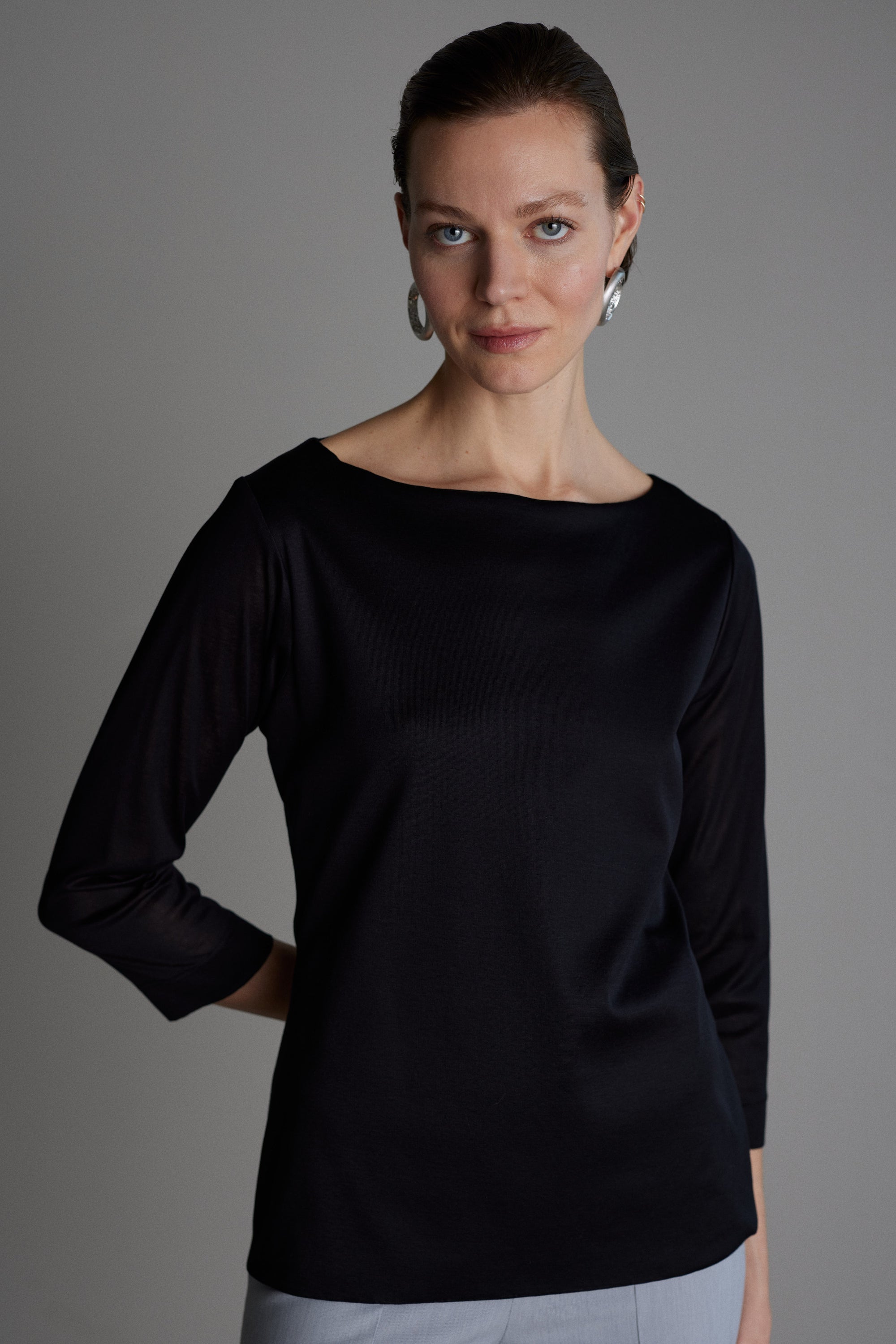 Jersey Top Claire in Schwarz