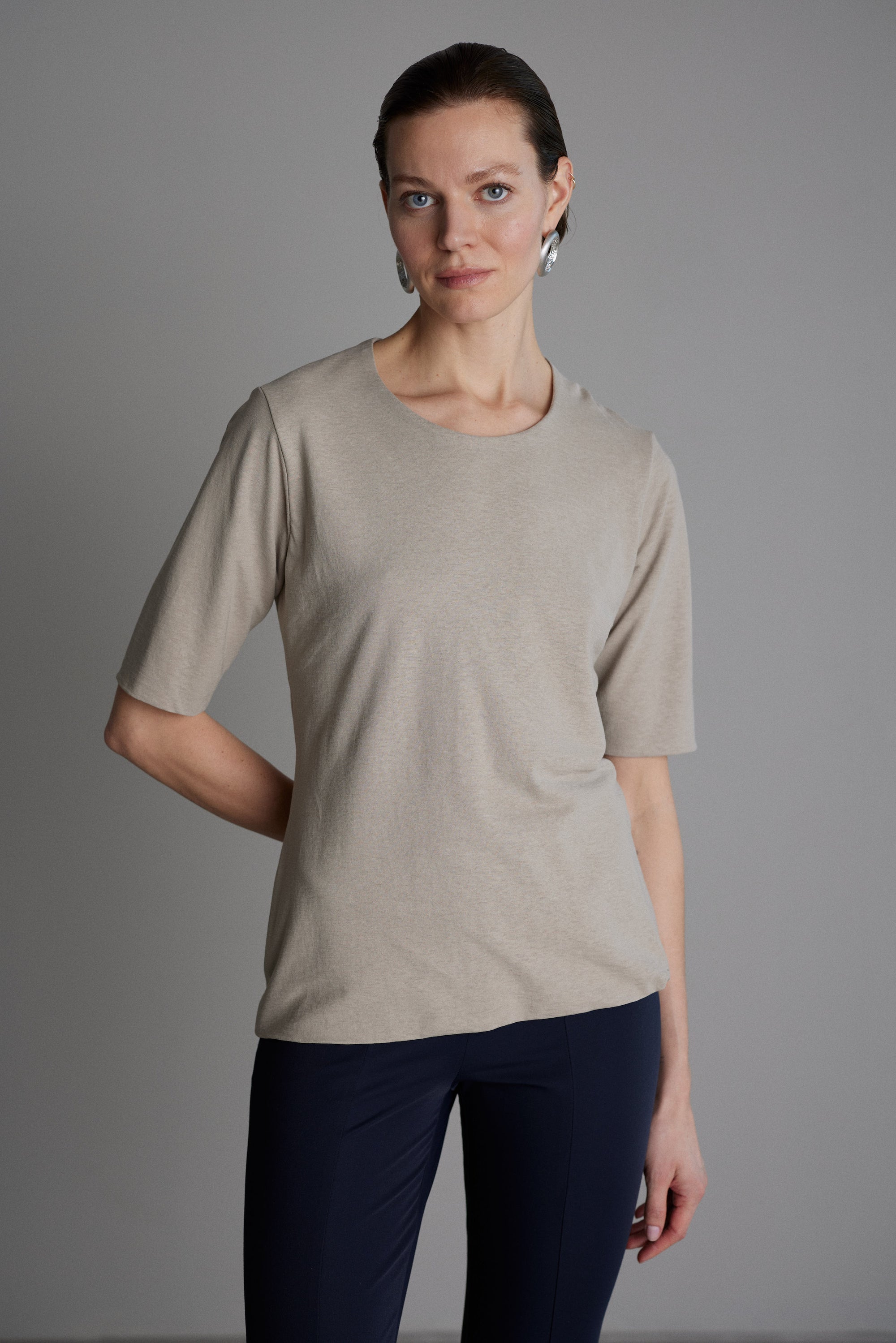 Jersey Top Cécile in Taupe