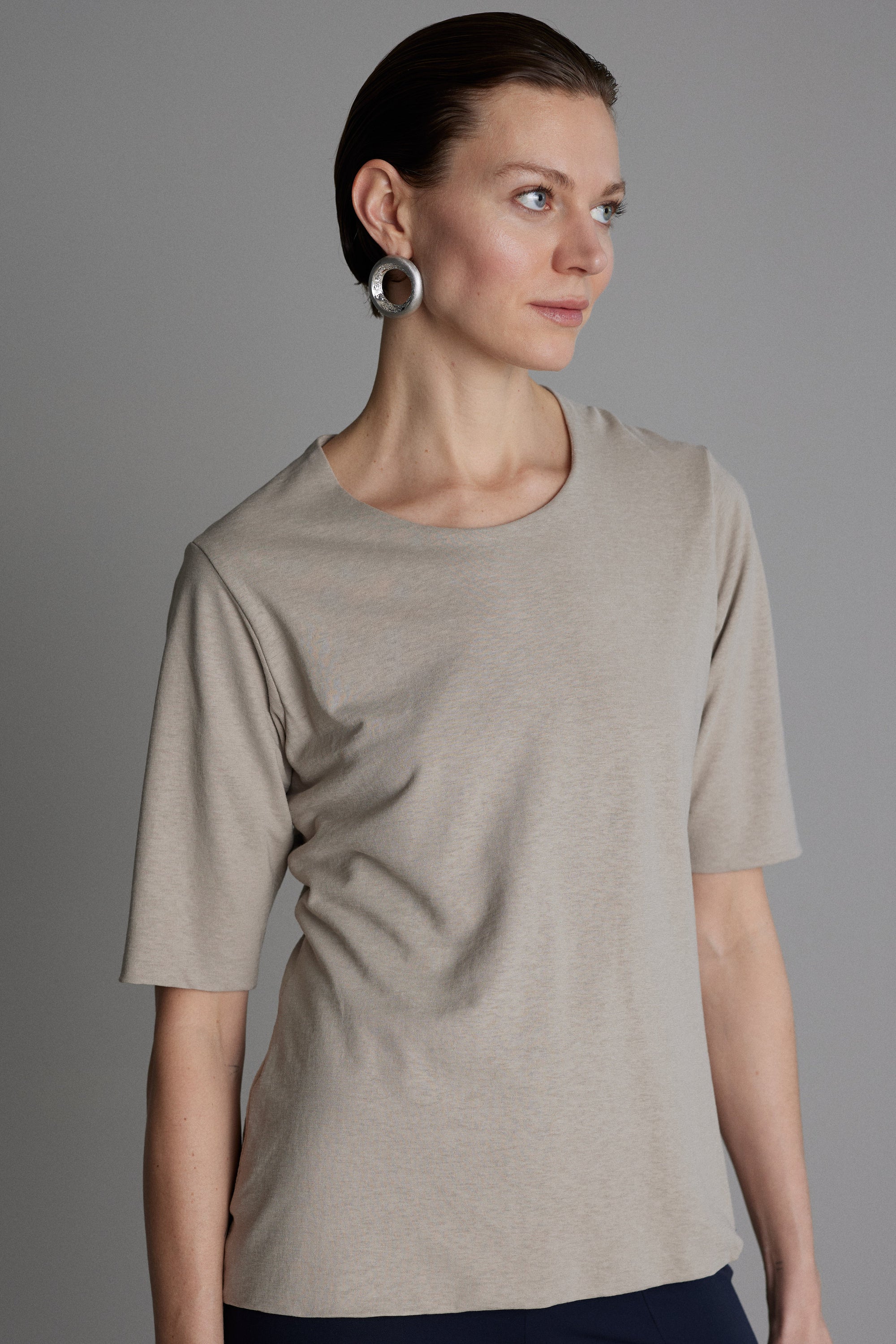 Jersey Top Cécile in Taupe